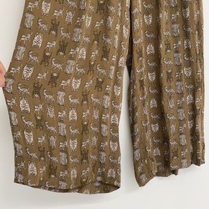 & Other Stories Animal Print Elastic Waist Wide Leg Pants